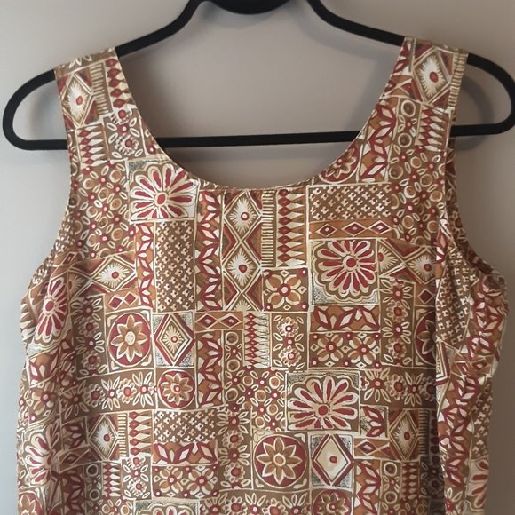 Vintage Stunt Collections Tan 100% Silk Sleeveless Blouse Tank Top Size Small - Picture 2 of 12